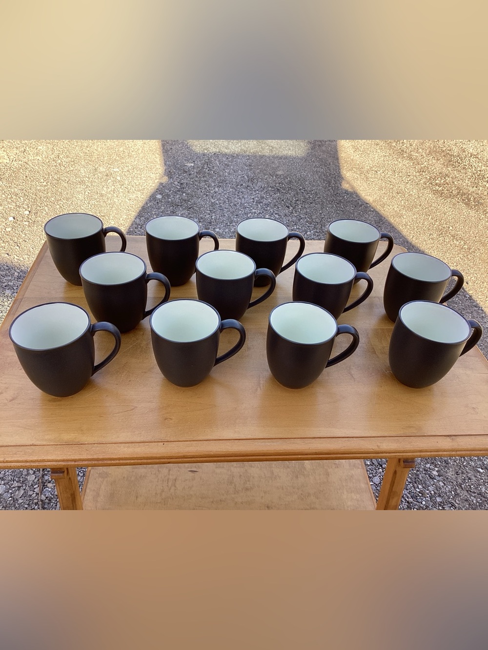 New Noritake Colorwave Graphite Ceramic Mug Set - 12pcs